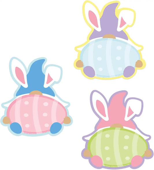 Eureka Easter Gnomes Paper Cut-Out Classroom Decorations for Teachers, 36 Pieces