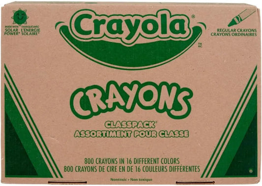 Crayola Crayon Classpack, Teacher Classroom Must Haves, Bulk Back to School Supplies, Elementary & Kindergarten Wishlist, 16 Colors (50 Each), 800 Ct