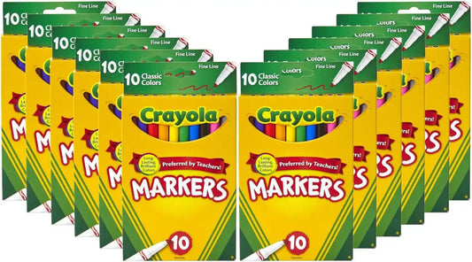 Crayola Fine Tip Markers for Kids 12ct, Bulk School Supplies for Classrooms