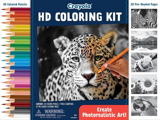 Crayola HD Coloring Kit, 30 Colored Pencils & 20 Adult Coloring Pages, Coloring Set for Adults & Teens, Coloring Supplies