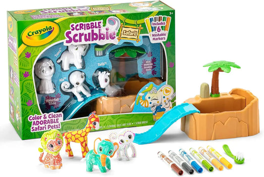 Crayola Scribble Scrubbie Safari Animals Tub Set, Color & Wash Creative Toy, Gift for Kids, Age 3, 4, 5, 6